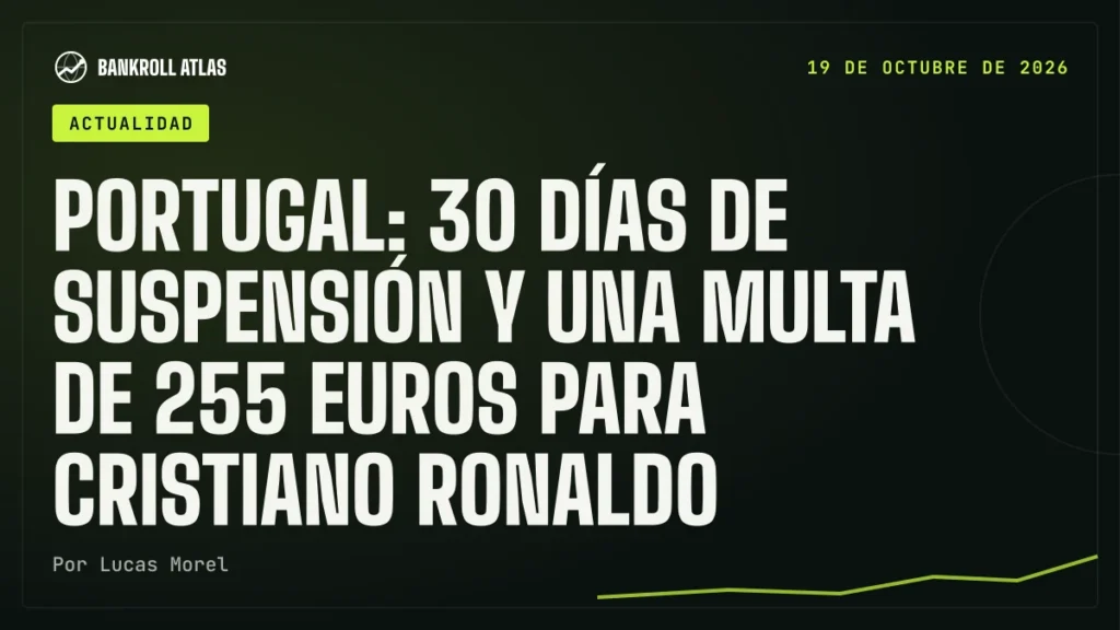 Portugal: 30 días de suspensión y una multa de 255 euros para Cristiano Ronaldo