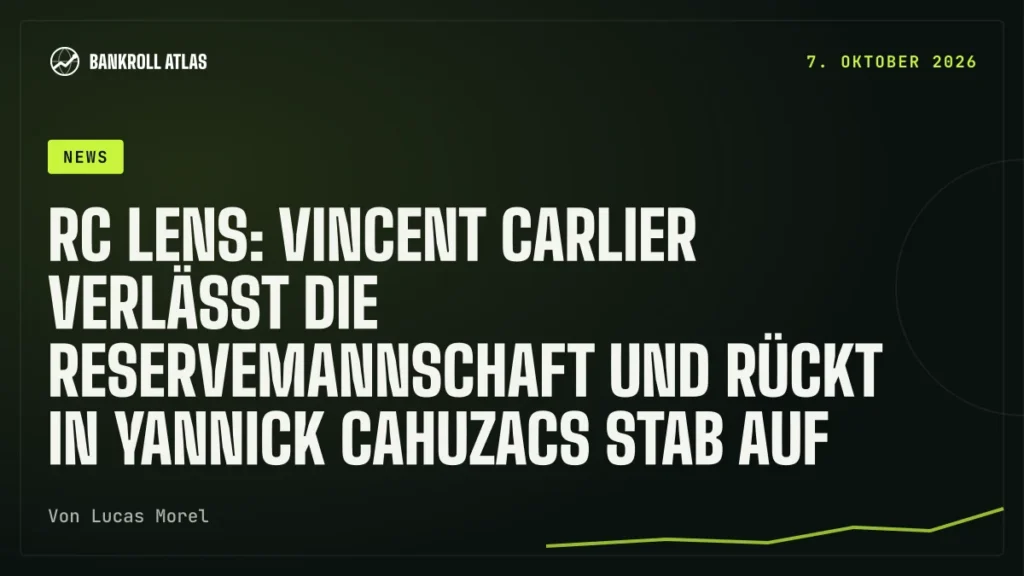 RC Lens: Vincent Carlier verlässt die Reservemannschaft und rückt in Yannick Cahuzacs Stab auf