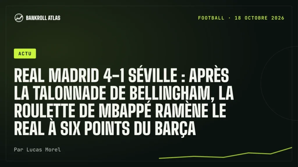 Real Madrid 4-1 Séville : après la talonnade de Bellingham, la roulette de Mbappé ramène le Real à six points du Barça