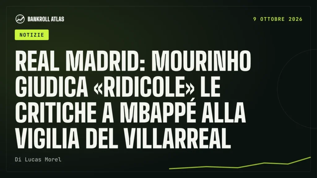 Real Madrid: Mourinho giudica «ridicole» le critiche a Mbappé alla vigilia del Villarreal