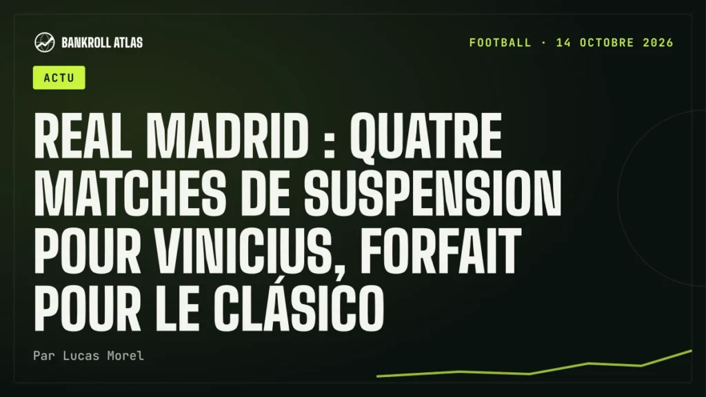 Real Madrid : quatre matches de suspension pour Vinicius, forfait pour le Clásico