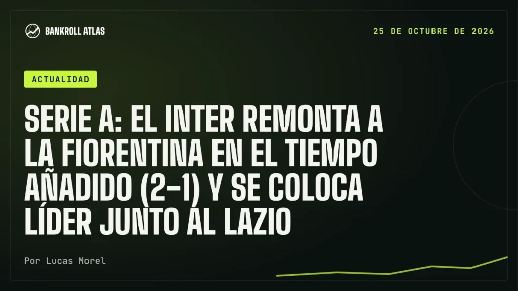 Serie A: el Inter remonta a la Fiorentina en el tiempo añadido (2-1) y se coloca líder junto al Lazio