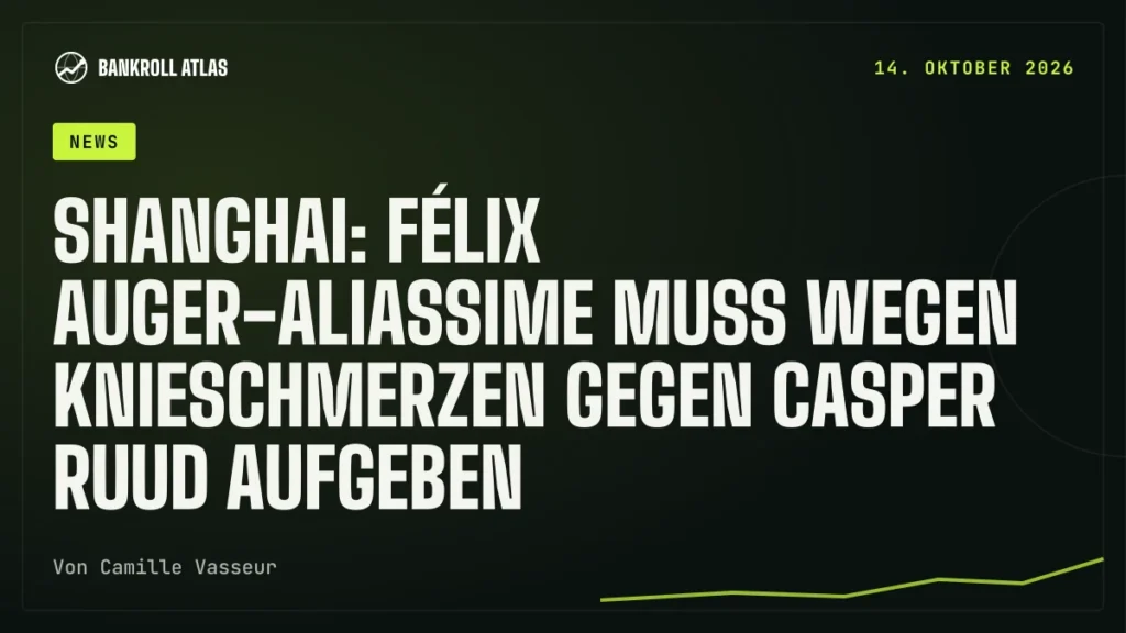 Shanghai: Félix Auger-Aliassime muss wegen Knieschmerzen gegen Casper Ruud aufgeben