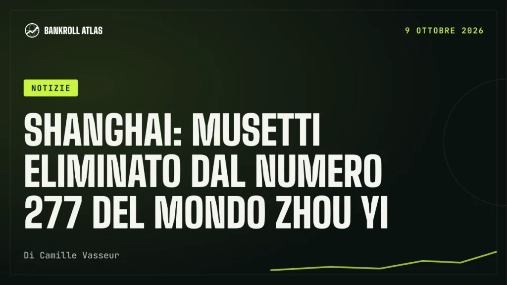 Shanghai: Musetti eliminato dal numero 277 del mondo Zhou Yi
