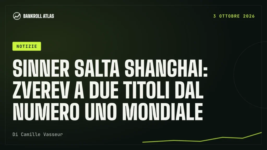 Sinner salta Shanghai: Zverev a due titoli dal numero uno mondiale
