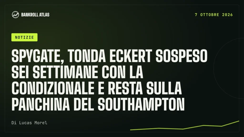Spygate, Tonda Eckert sospeso sei settimane con la condizionale e resta sulla panchina del Southampton