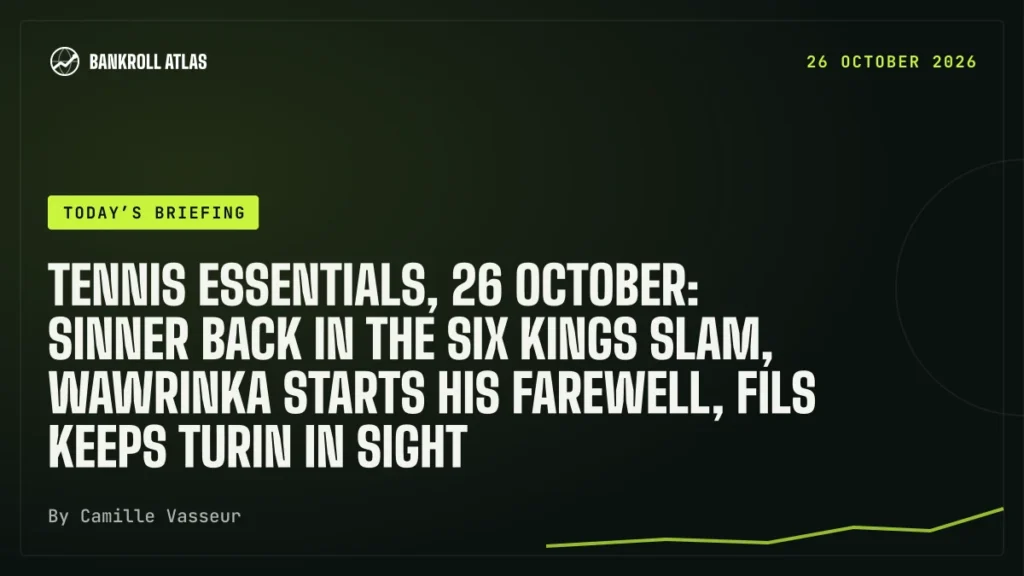 Tennis essentials, 26 October: Sinner back in the Six Kings Slam, Wawrinka starts his farewell, Fils keeps Turin in sight