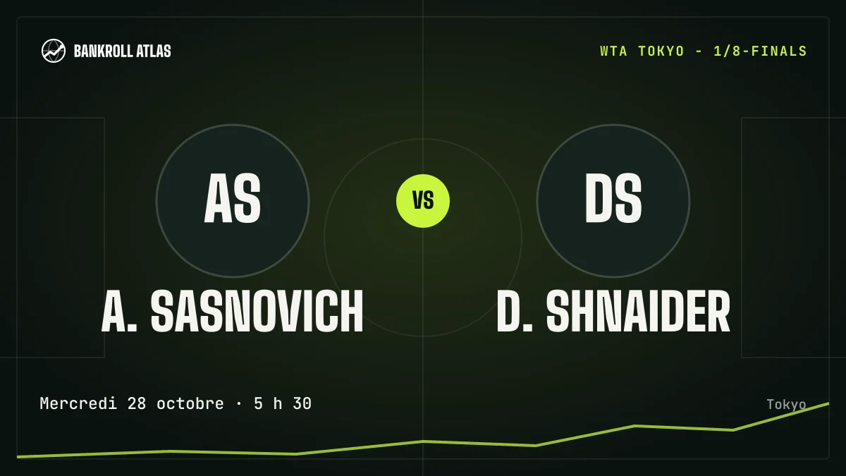 A. Sasnovich – D. Shnaider · WTA · Mercredi 28 octobre · 5 h 30