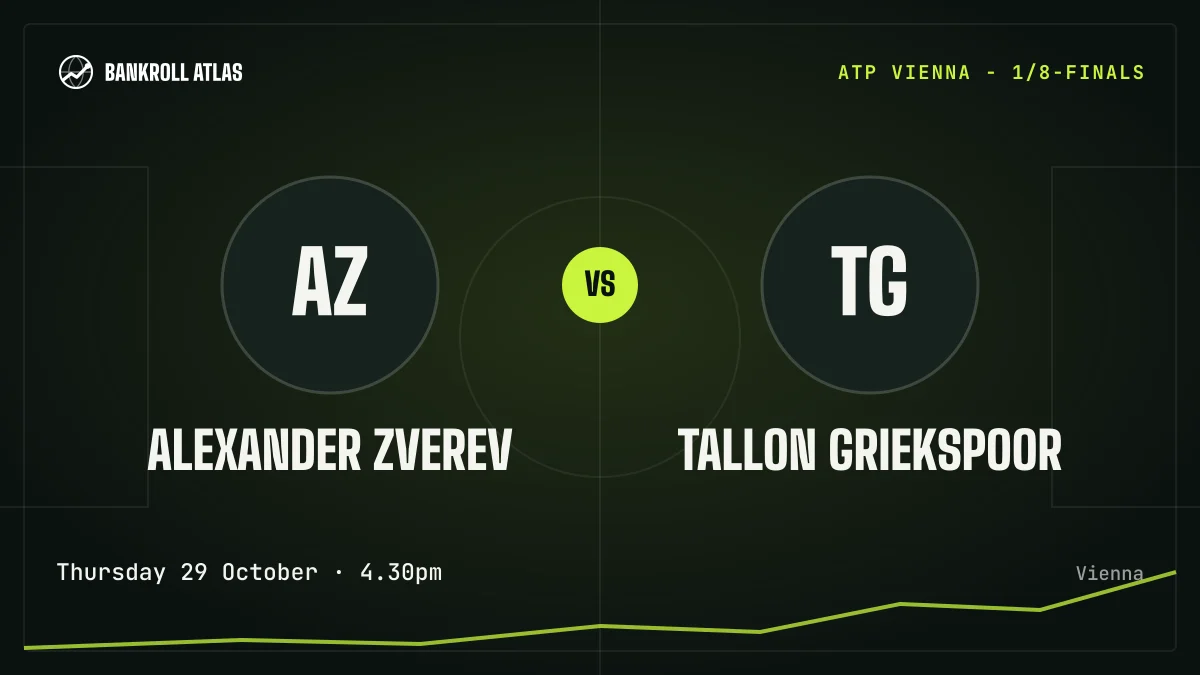 Alexander Zverev – Tallon Griekspoor · ATP · Thursday 29 October · 4.30pm