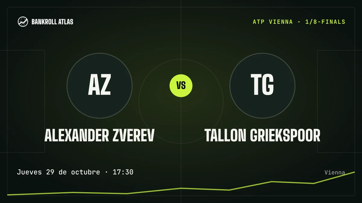 Alexander Zverev – Tallon Griekspoor · ATP · Jueves 29 de octubre · 17:30