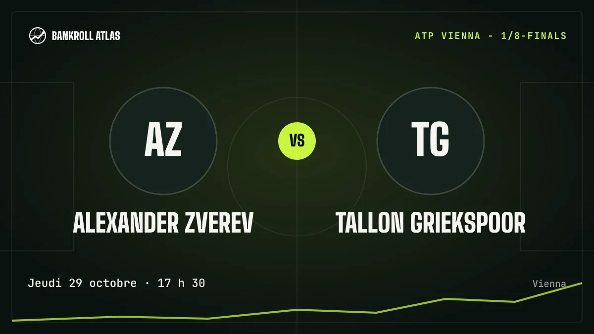 Alexander Zverev – Tallon Griekspoor · ATP · Jeudi 29 octobre · 17 h 30